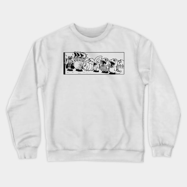 Chibi Kaiju Party Crewneck Sweatshirt by retroworldkorea